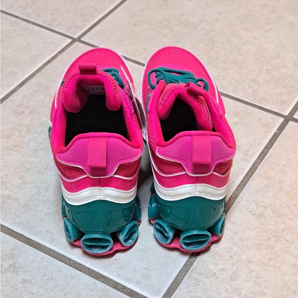 Adidas Originals Microbounce T1 Shoe Size 7.5 Women's Shock Pink Green EF4886 - Picture 11 of 12